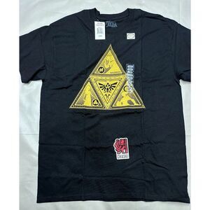 The Legend Of Zelda Triforce Men Large Graphic T-Shirt Black Gamer Short Sleeve